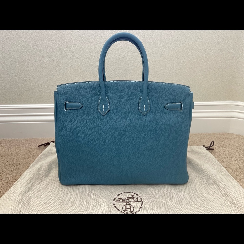 **SOLD** Hermes Togo Birkin 35 Blue Jean PHW - Picture 2 of 14